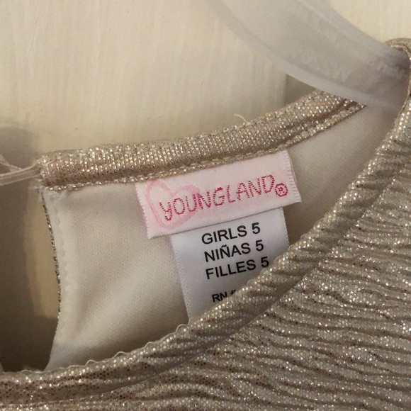 🐇🐣Easter Dress Little girls foil gold dress with tulle bottom - Picture 2 of 11